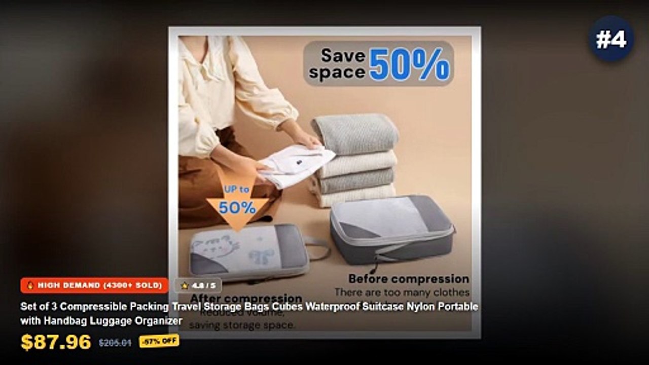 Compression Packing Cubes For Carry-On Only Travel: Top 5 Best Sellers - Compression Packing Cube Set Expandable Mesh Tr...