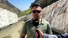 Yüksekova’da iki mevsim bir arada: Ağustos ayında metrelerce yükseklikteki kar tünelleri ziyaretcilerini ağırlıyor