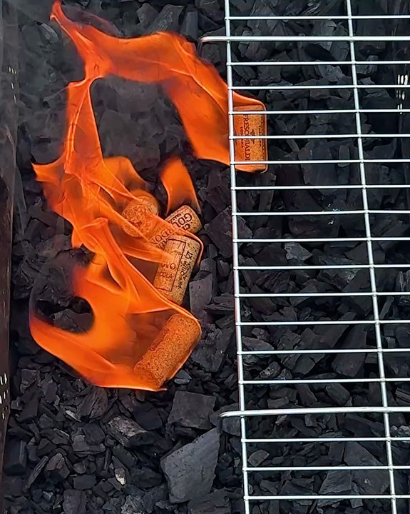 Corks to the rescue for a quick BBQ! 🍖