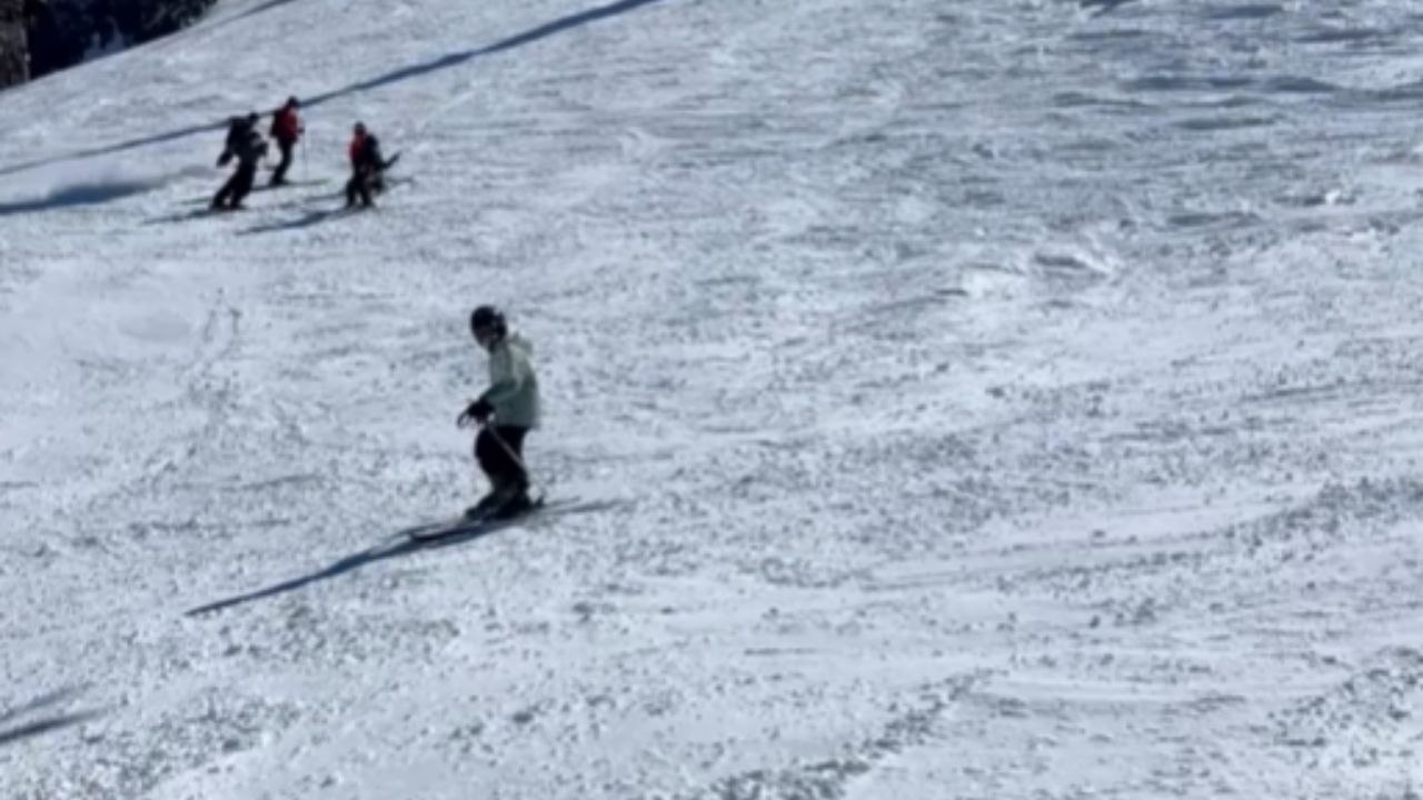 Skier Crashes After Skis Pop Off Near A Chairlift Line