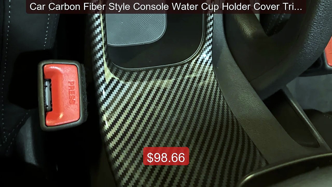 Car Carbon Fiber Style Console Water Cup Holder Cover Trim Int... -- Hot Deal 2026 | Limited Offer!