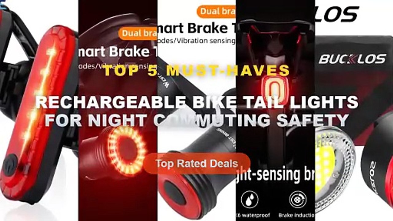 Top 5 Best Rechargeable Bike Tail Lights For Night Commuting Safety (Must Have!) - WEST BIKING Smart Bike Brake Tail Lig...