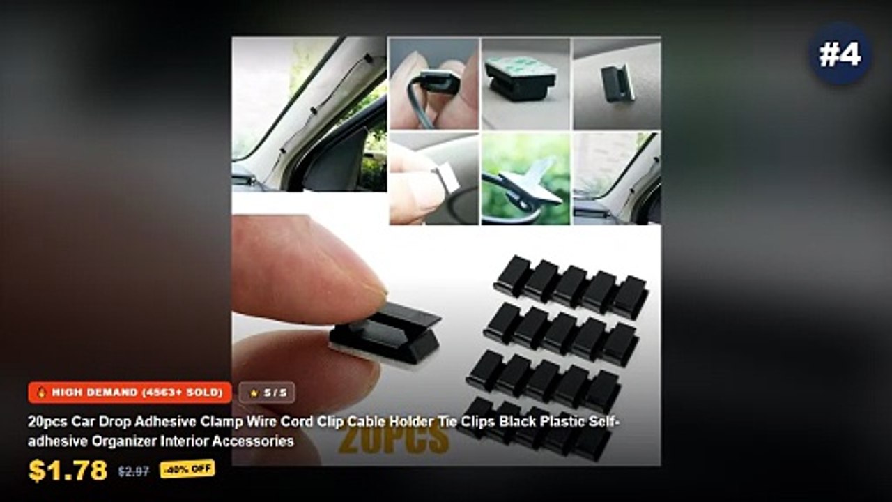Best Adhesive Cable Clips For Cord Free Car Interiors on AliExpress | Review - Black Mini Car Wire Clip Holder Tidy Cabl...