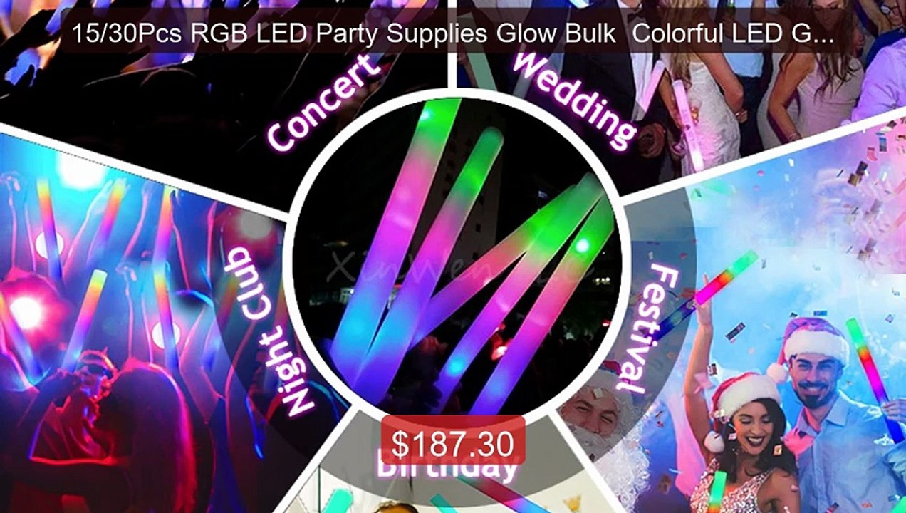 15/30Pcs RGB LED Party Supplies Glow Bulk  Colorful LED Glow Sticks... -- Top Rated 2026 | Buy Now!