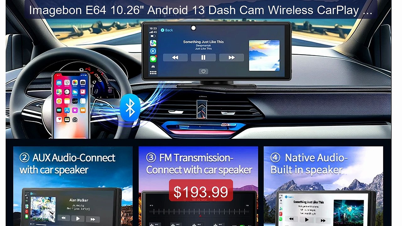 Imagebon E64 10.26" Android 13 Dash Cam Wireless CarPlay & Android ... -- Top Rated 2026 | Buy Now!