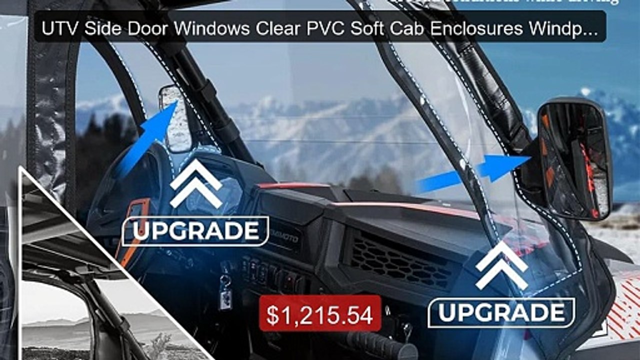 UTV Side Door Windows Clear PVC Soft Cab Enclos...