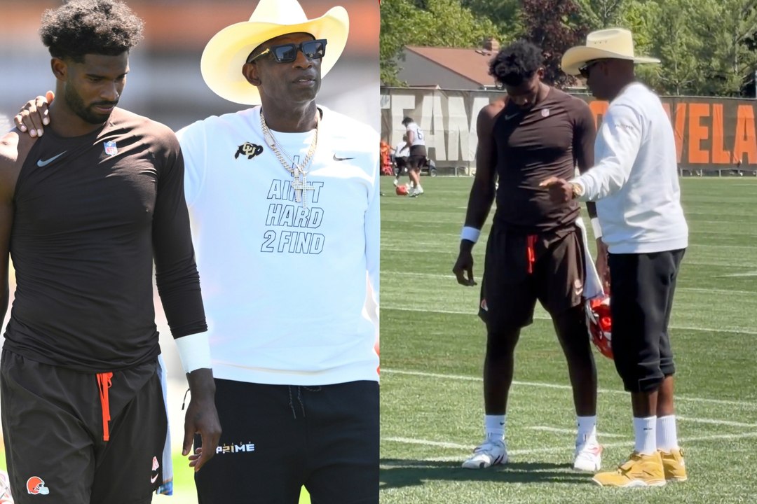 Deion "Coach Prime" Sanders aconseja a Shedeur tras el entrenamiento de los Browns