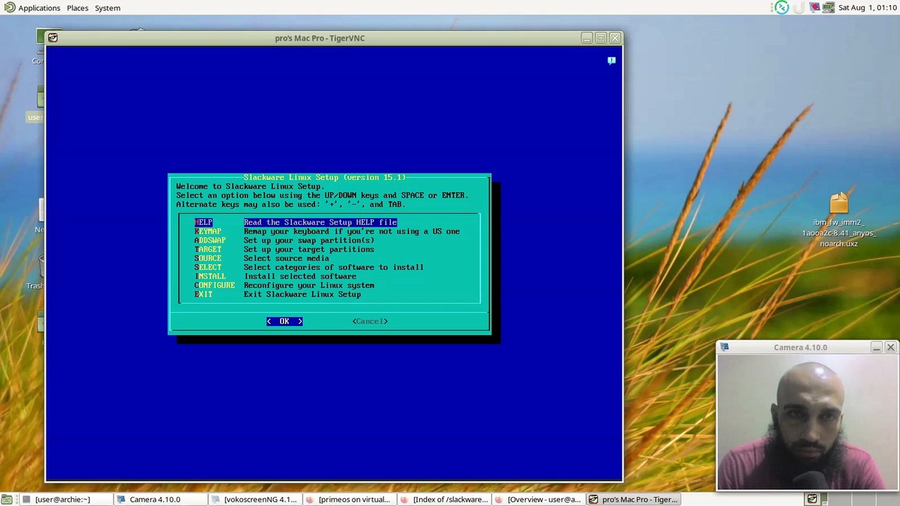 Slackware-cuirrent fast setup using the installation medium
