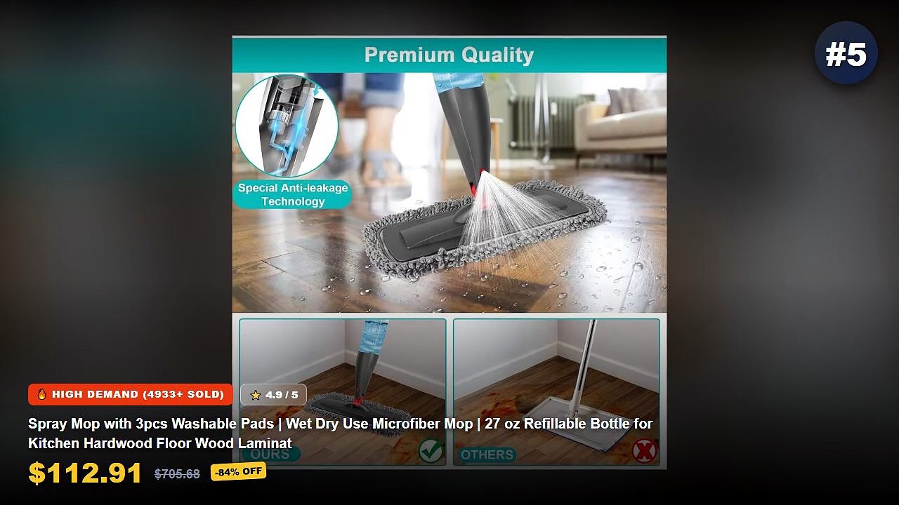 Cheap & Best Refillable Spray Mops For Hardwood...