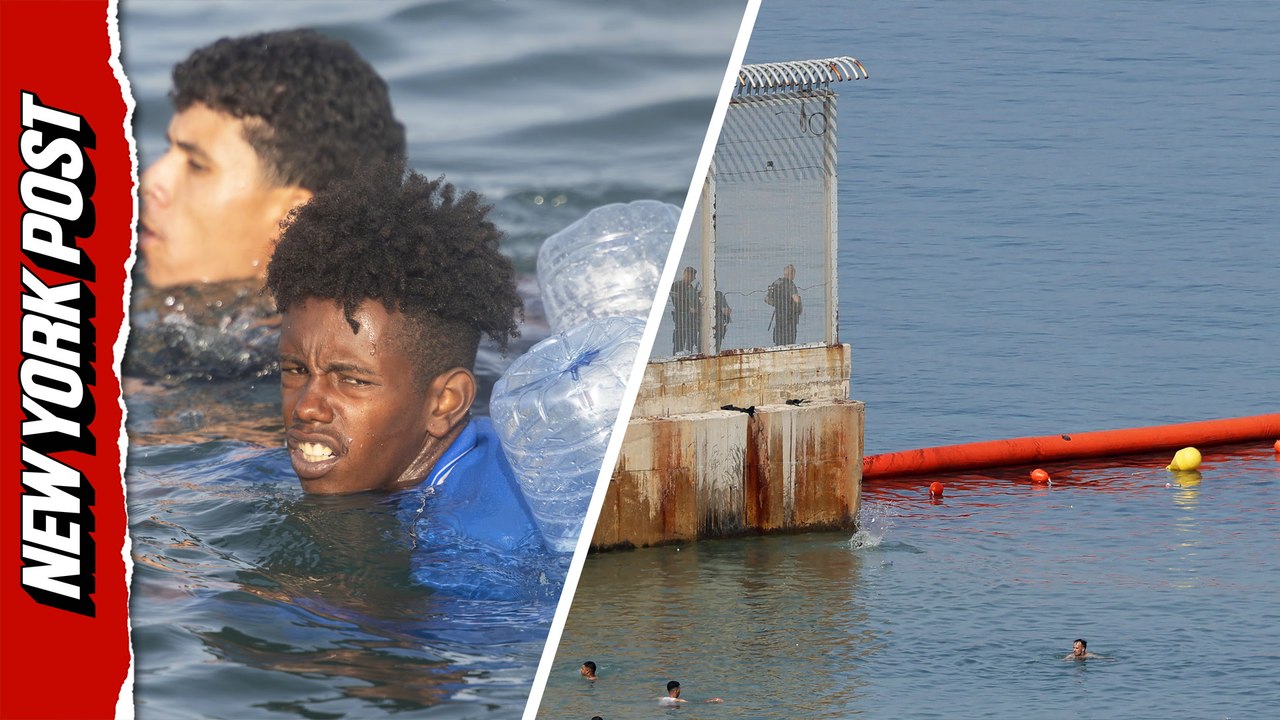 Spanish officials install floating barriers on coast of Ceuta as over 48,000 migrants are sent back to Morocco