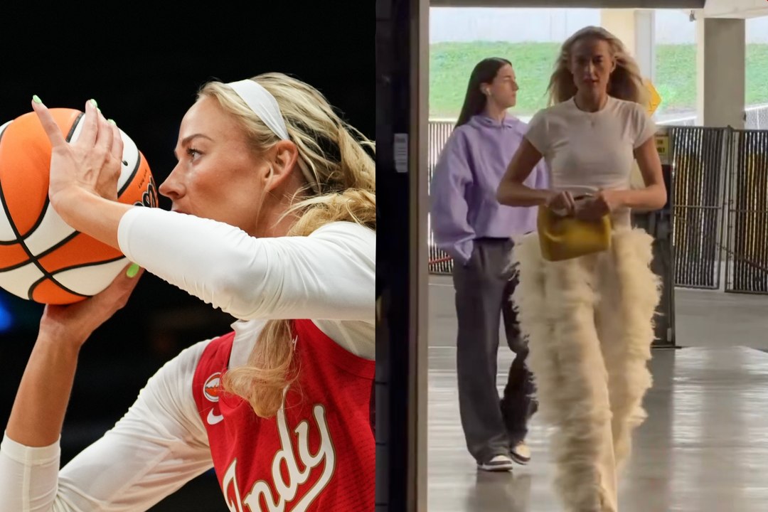 Sophie Cunningham deslumbra con un llamativo look de pantalones con plumas