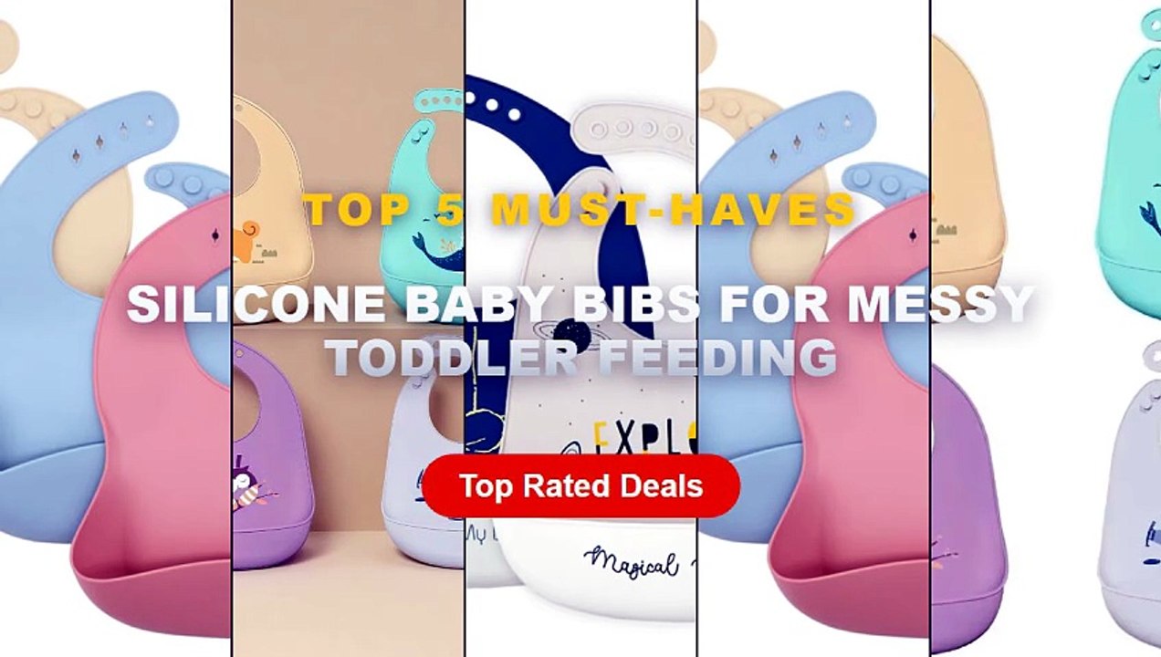 Why Everyone Is Buying Silicone Baby Bibs For Messy Toddler Feeding - Food grade silicone bib food catcher with three di...