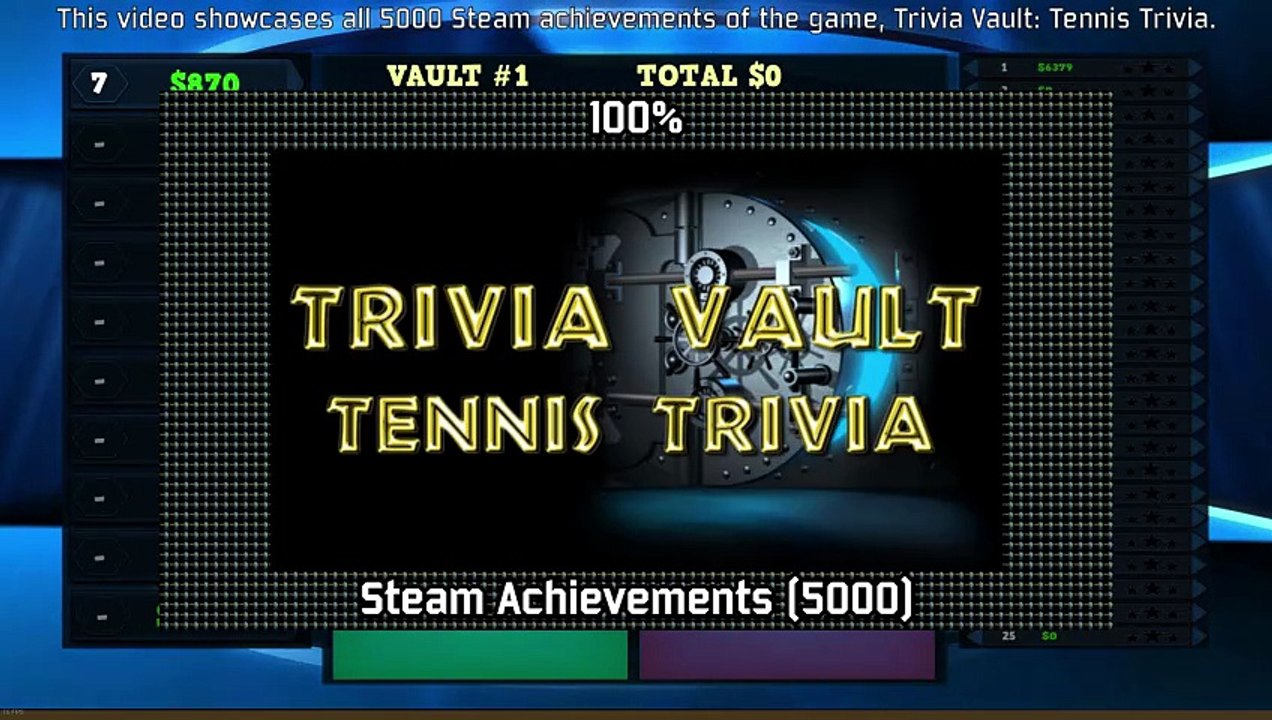 Trivia Vault: Tennis Trivia | Steam Achievements (5000), 100%