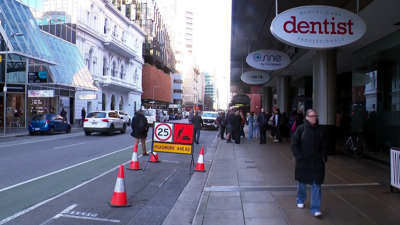 Adelaide shopping complex, ATO offices still without power due to burst water main