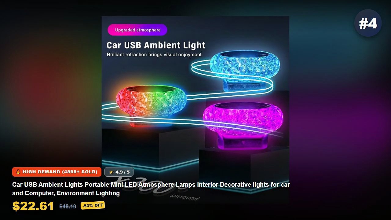 Ultimate Guide to the Best RGB Ambient Car Interior Lights USB Powered - Car USB Ambient Lights Portable Mini LED Atmosp...