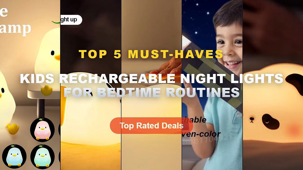 Kids Rechargeable Night Lights For Bedtime Routines: Top 5 Best Sellers - KFV Cute Pear Night Light 7 Color Dimmable Tou...
