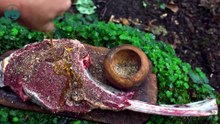 Enjoy a relaxing outdoor cooking adventure deep in the forest as a giant