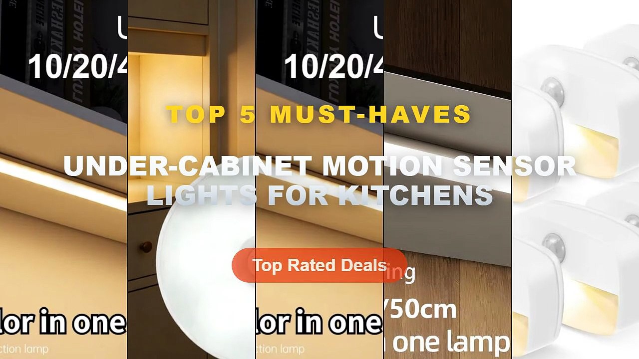 Under-Cabinet Motion Sensor Lights For Kitchens: Top 5 Best Sellers - Motion Sensor Night Light USB Rechargeable Wireles...