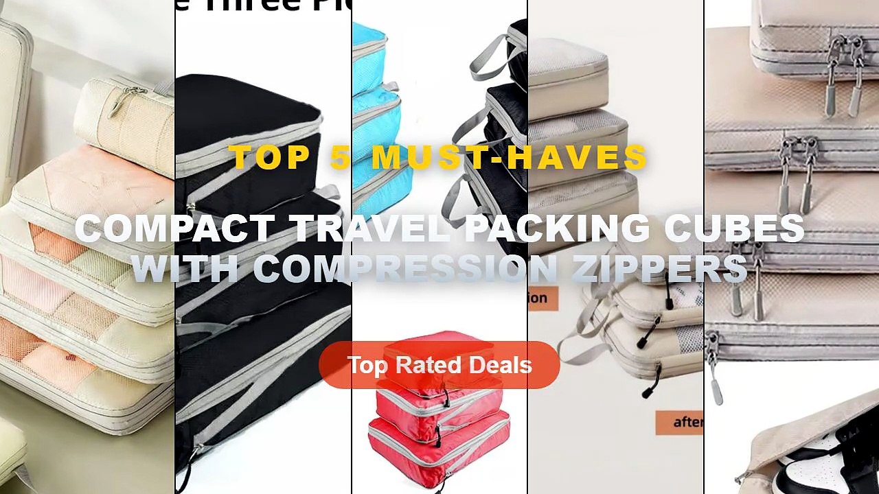Why Everyone Is Buying Compact Travel Packing Cubes With Compression Zippers - Foldable Compressible Packing Cubes, Wate...