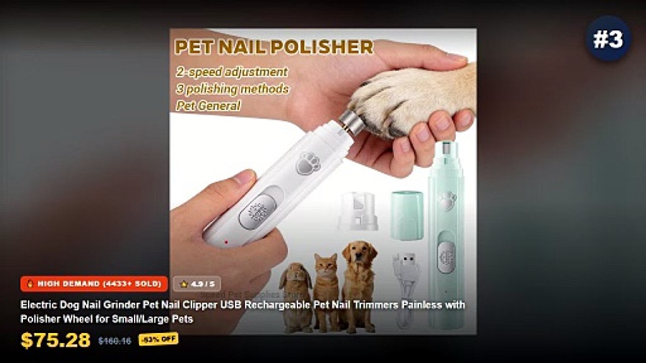 Best Rechargeable Pet Nail Grinders For Quiet Trimming on AliExpress | Review - Pet Nail Clippers, Quiet Pet Nail Grinde...