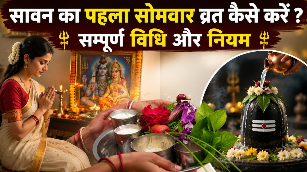 Sawan First Somvar Vrat Vidhi 2026 : सावन का पहला सोमवार व्रत कैसे करें, उपवास कितने बजे खुलता है ?