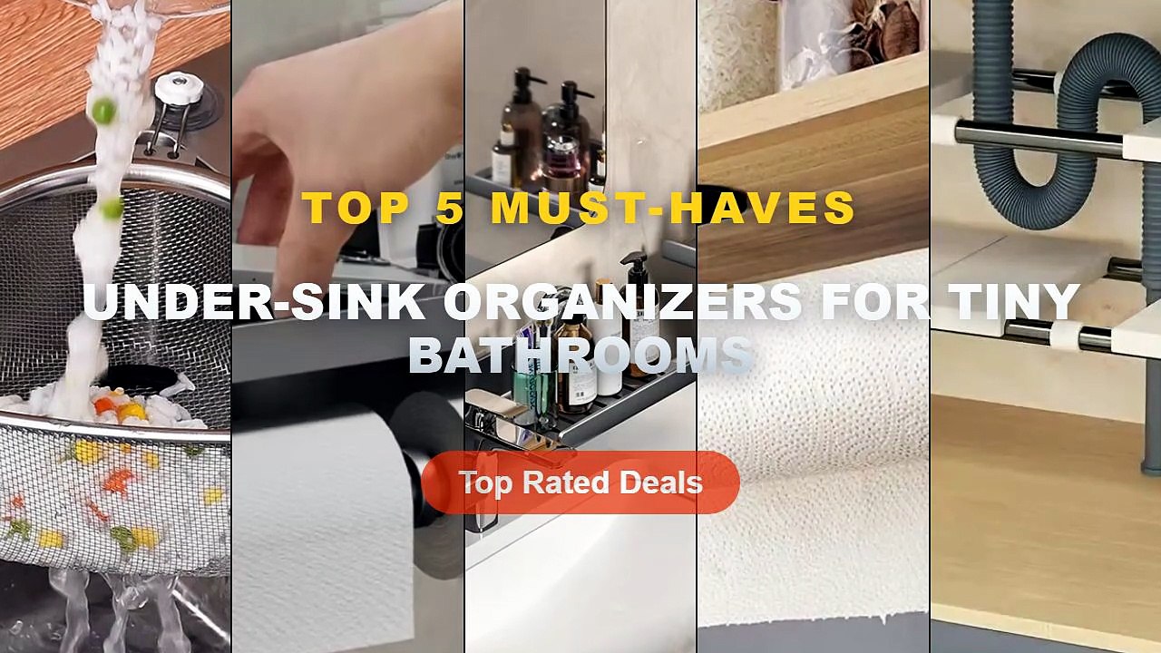 Under-Sink Organizers For Tiny Bathrooms: Top 5 Best Sellers - ​Under Sink Sliding Drawer Organizer Metal Storage Rack w...
