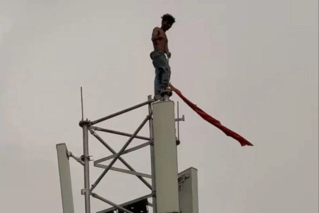 अंडे की खातिर मोबाइल टावर पर चढ़ गया युवक, देखकर सहमे लोग, बुलानी पड़ गई पुलिस