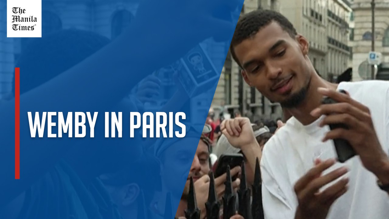 Cheers in Paris as Wembanyama arrives at the NBA Summer House
