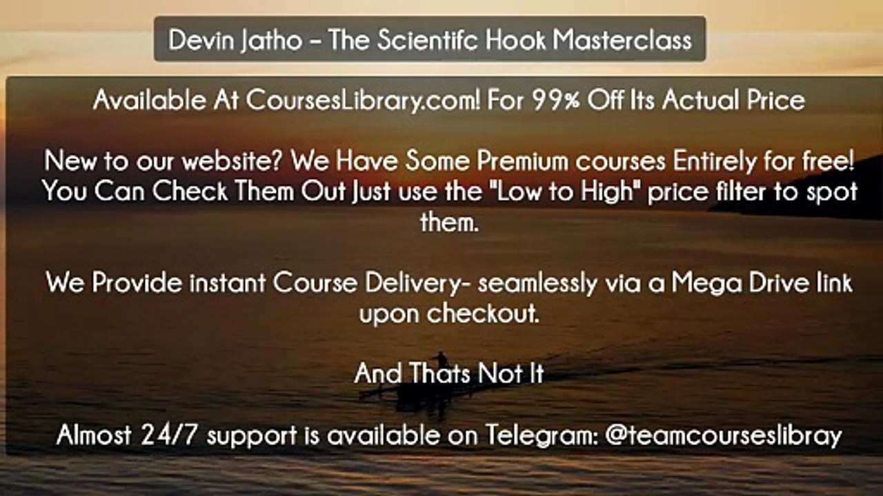 (Courseslibrary.com)Devin Jatho – The Scientifc Hook Masterclass