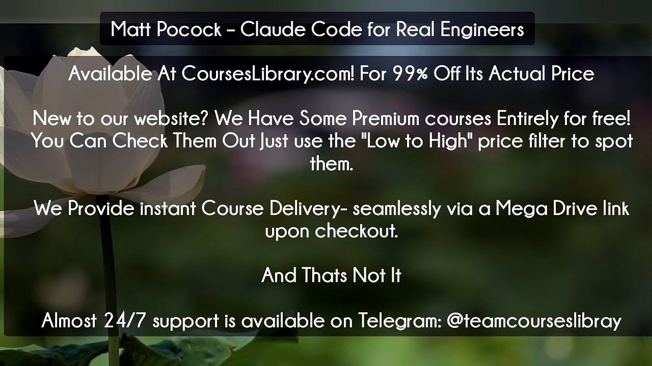 (Courseslibrary.com) Matt Pocock – Claude Code for Real Engineers