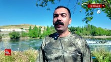 DİYARBAKIR - Dicle Nehri'nde nesli tehlike altında olan su samuru görüntülendi