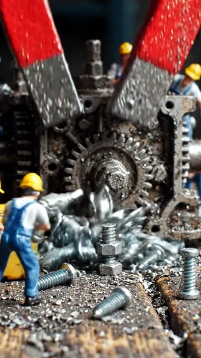 🧲 Giant Magnet Traps Tiny Workers! 😱✋ A Giant Hand Saves Them | AI Miniature Story