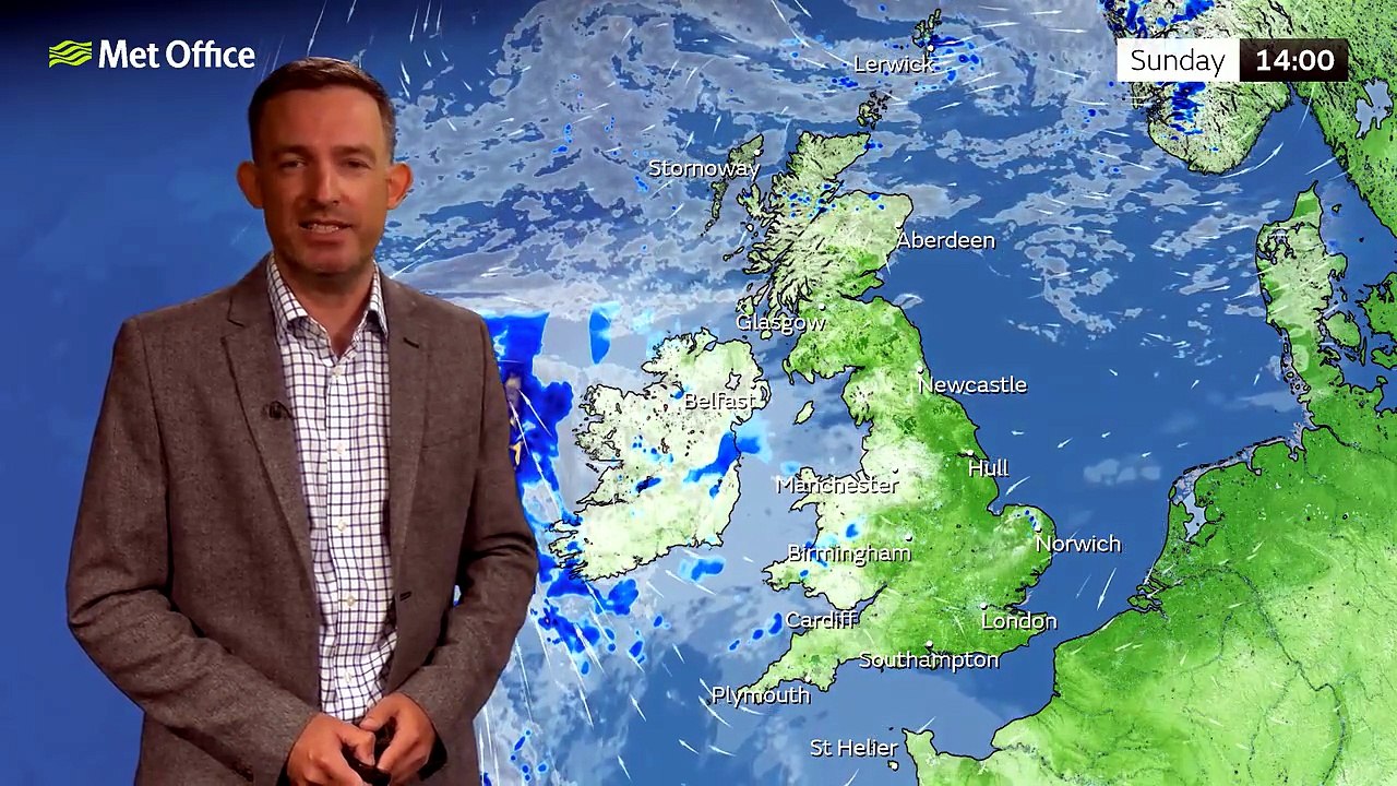 Met Office Sunday afternoon weather forecast 02/08/2026