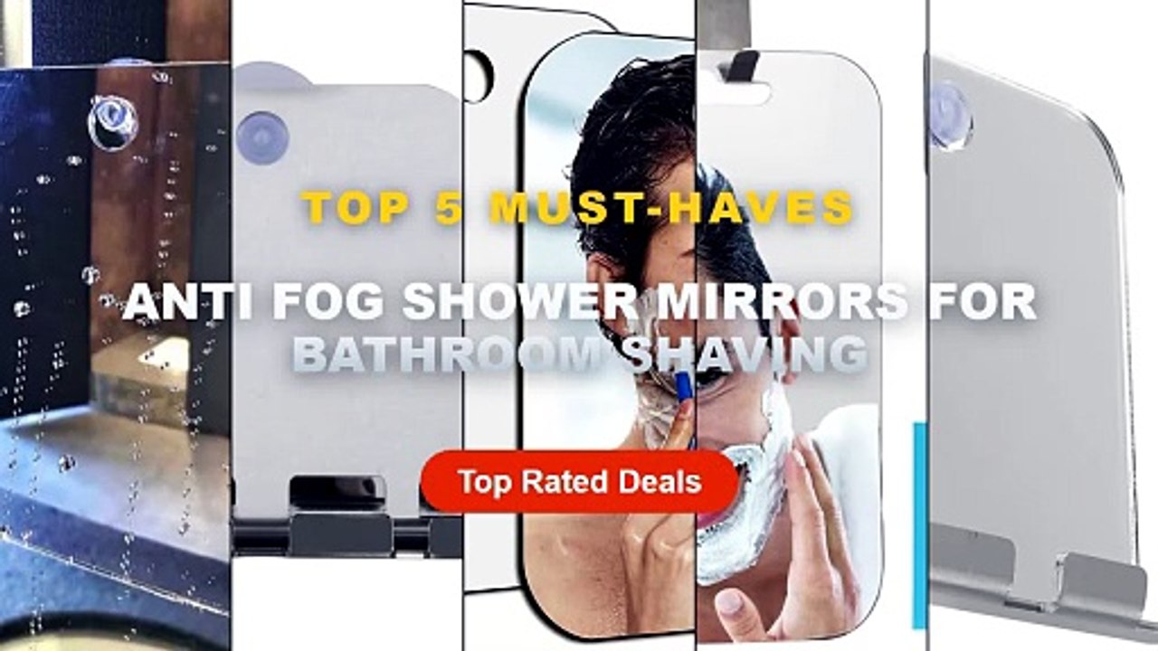 Anti Fog Shower Mirrors For Bathroom Shaving: Top 5 Best Sellers - Acrylic Mirror With Wall Suction Shower Mirror For Ma...