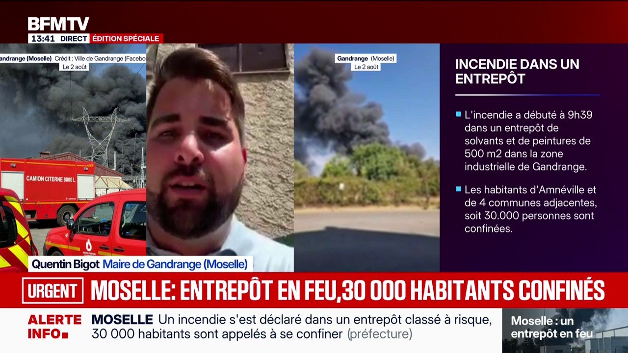 Incendie dans un entrepôt Seveso en Moselle: "Ça semble s'améliorer", déclare Quentin Bigot, maire de Gandrange