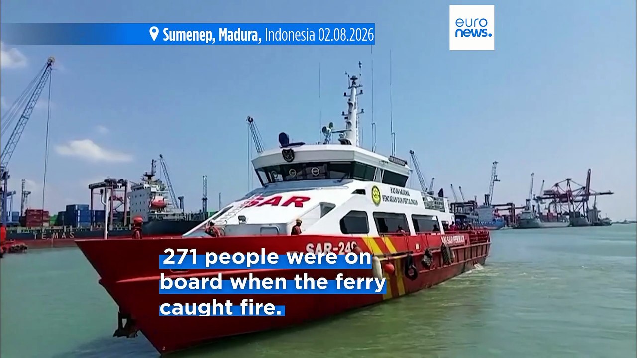 At least five dead and 41 missing after an Indonesian ferry caught fire at sea