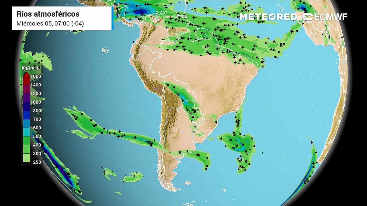 Pronóstico de ríos atmosféricos: Domingo 2 de Agosto.