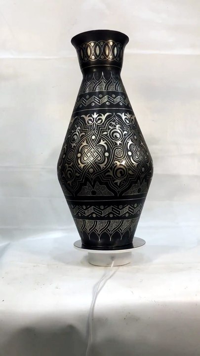 Handmade Moroccan Damascene Pitcher Vase – Silv...