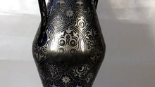 Handmade Moroccan Damascene Pitcher Vase – Silver Inlay Metal Ewer, Luxury Decorative Jug, Artisan Home Decor from Meknes3
