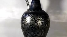 Handmade Moroccan Damascene Pitcher Vase – Silver Inlay Metal Ewer, Luxury Decorative Jug, Artisan Home Decor from Meknes7