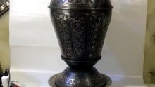 Handmade Moroccan Damascene Pitcher Vase – Silver Inlay Metal Ewer, Luxury Decorative Jug, Artisan Home Decor from Meknes11