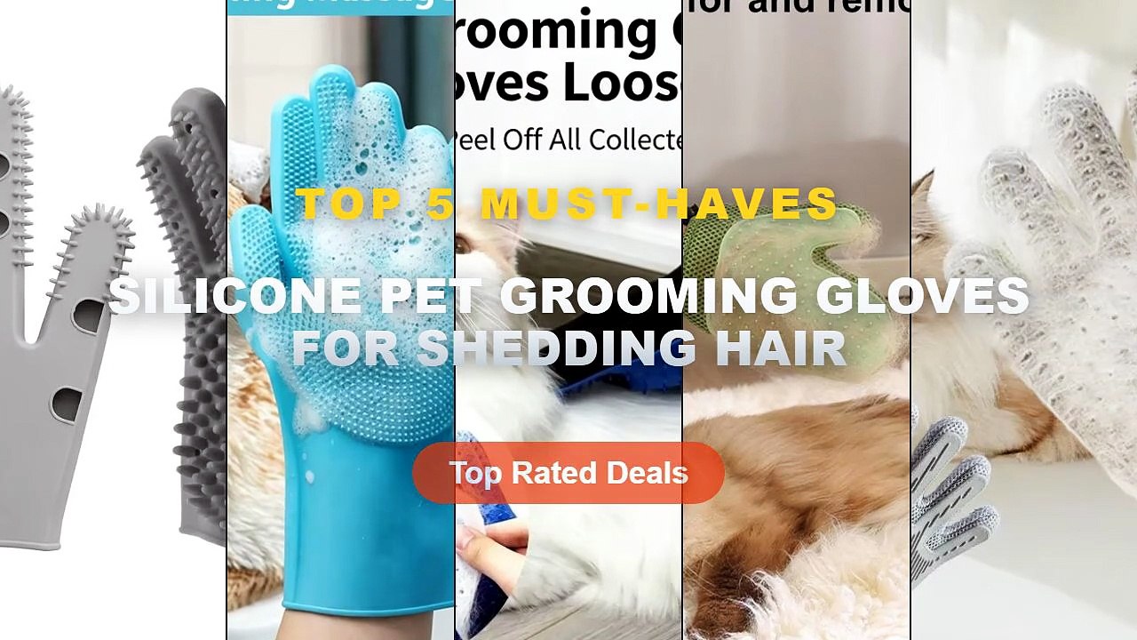 Top 5 Best Silicone Pet Grooming Gloves For She...