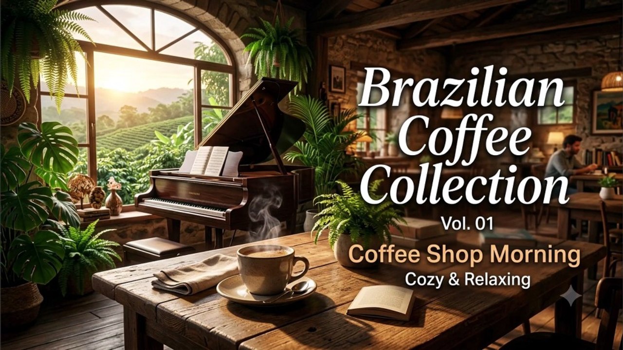 Coffee Shop Morning In Brazil ☕ Relaxing Piano Music & Café Ambience | Study, Work & Focus Music Vol.01