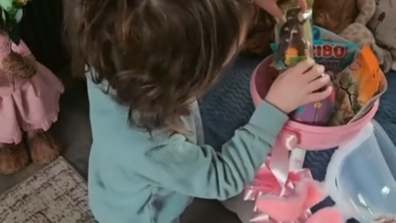 Toddler Sees An Easter Bunny-Themed Setup At Home
