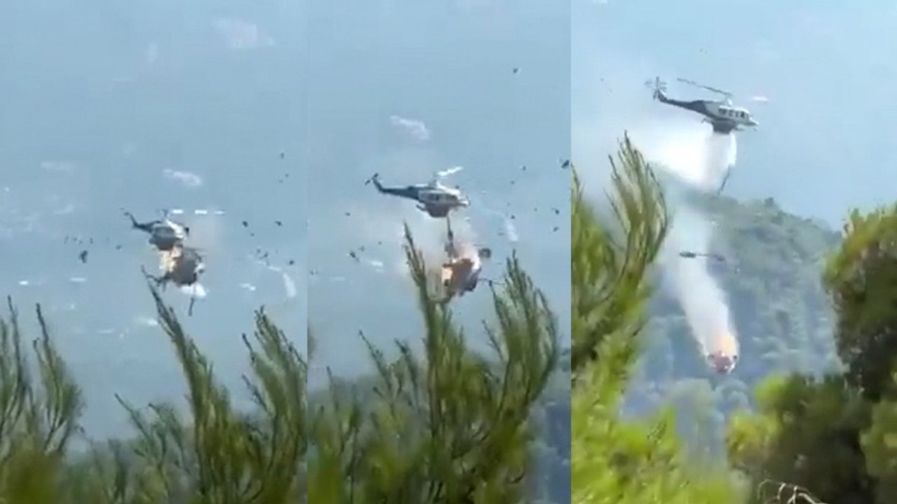 Dos helicópteros chocan en el aire cuando estaban apagando incendios en Grecia