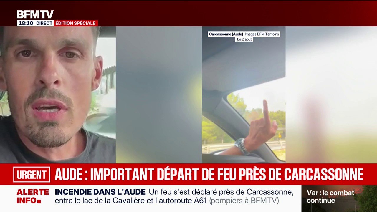 "Il y avait une grande nappe de fumée": Nicolas, témoin de l'incendie de Carcassonne, dans l'Aude, raconte ce qu'il a vu sur BFMTV