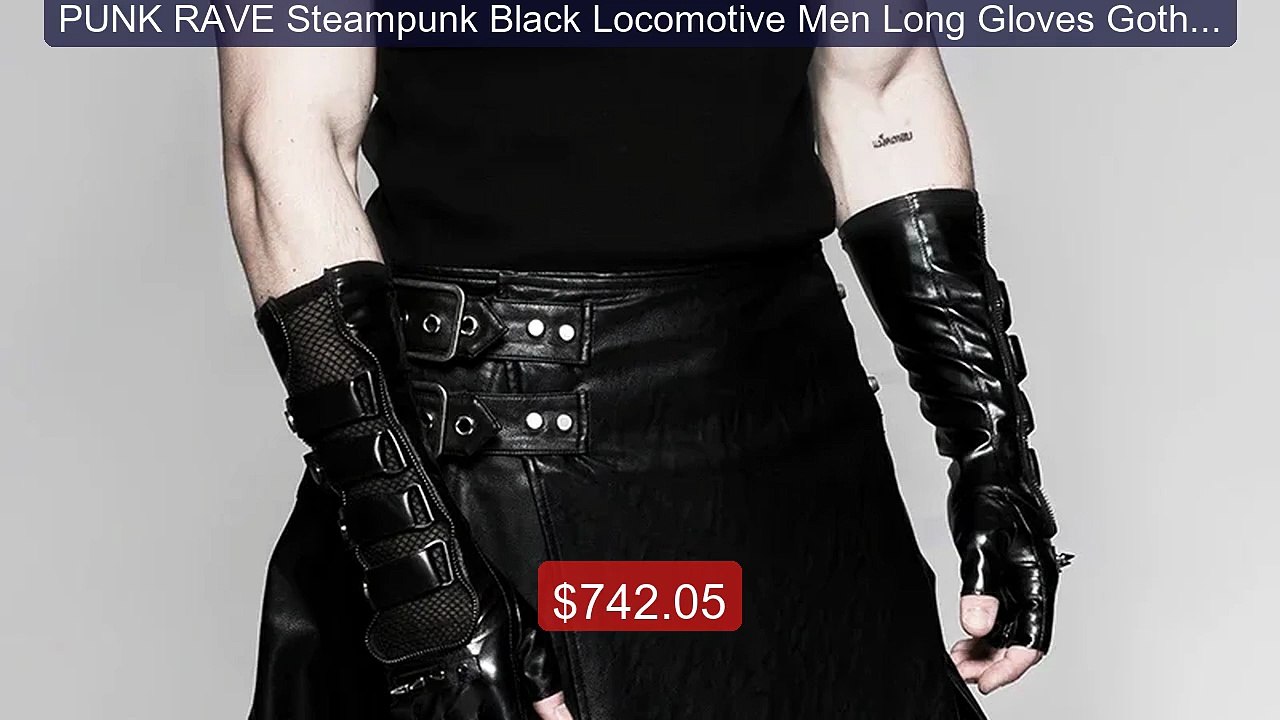 PUNK RAVE Steampunk Black Locomotive Men Long Gloves Gothic Fashio... -- Best Deal 2026 | Shop Now!