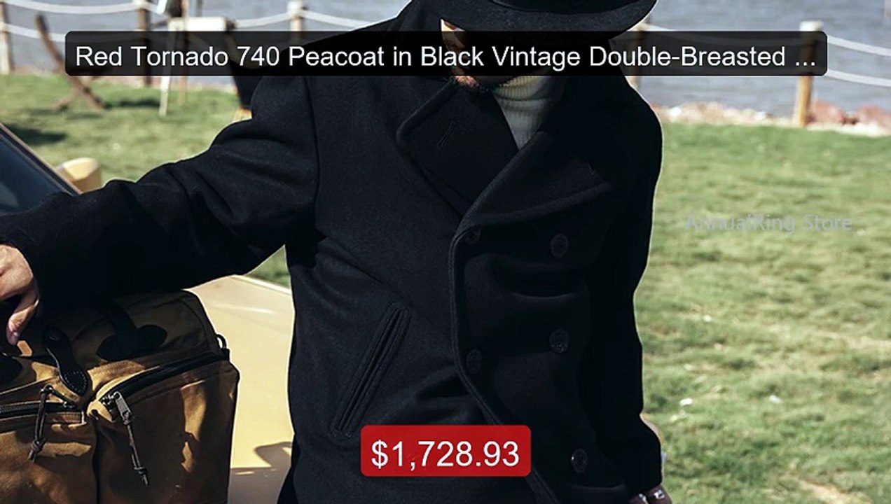 Red Tornado 740 Peacoat in Black Vintage Double-Breasted Mid-L... -- Best Buy 2026 | Great Quality!