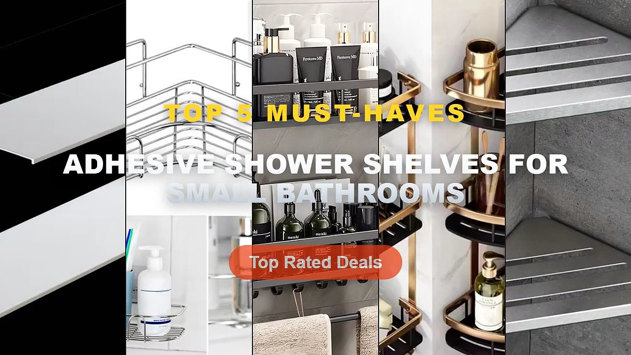 Top 5 Best Adhesive Shower Shelves For Small Bathrooms (Must Have!) - Stainless Steel Triangular Holder Shelf Wall Mount...