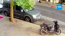 Otomobilin çarptığı yaya metrelerce savruldu; o anlar kamerada